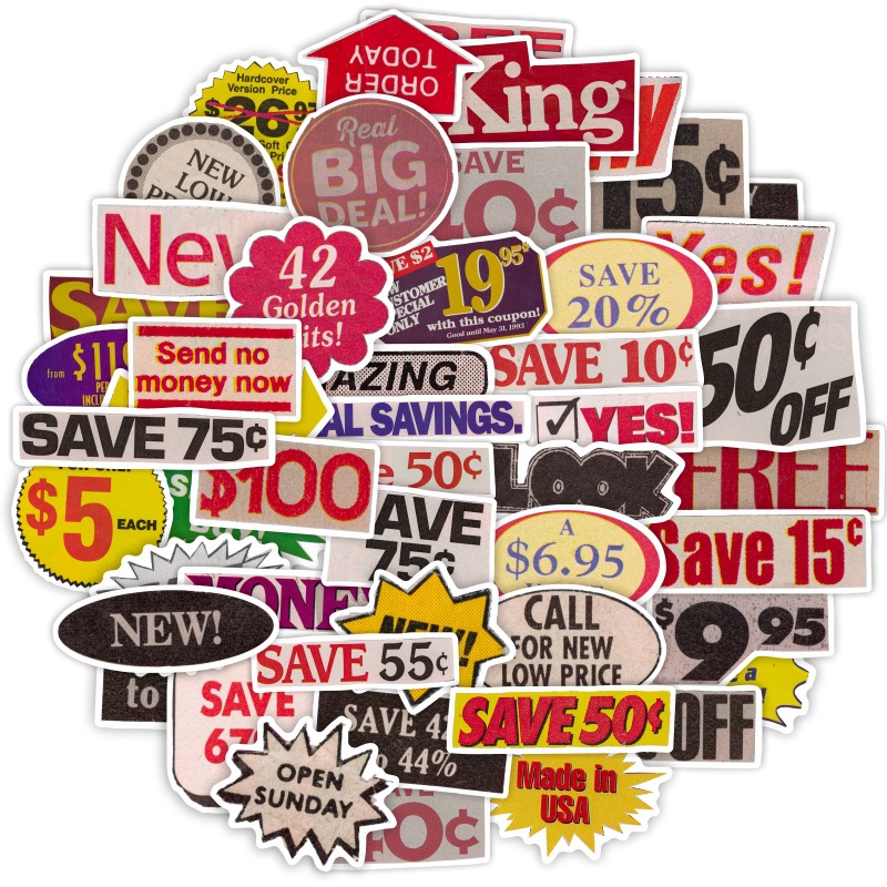 Kids Toys Shop - 10/30/50pcs Shop Discount Labels Stickers Waterproof