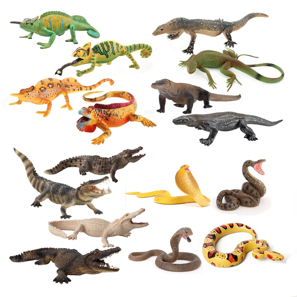 Kids Toys Under $10 - Plastic Chameleon Model Toy Iguana Crocodile