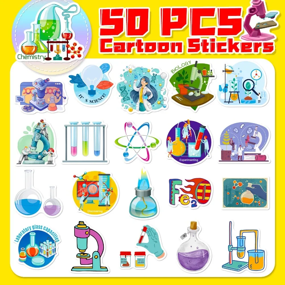 50PCS Cartoon Science Lab Stic - огляд і ціна Kids Toys Vintage