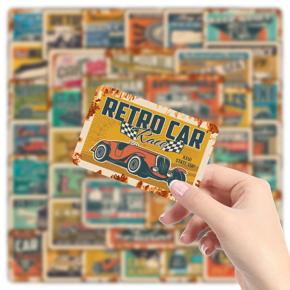 10/30/50pcs Retro Ads Car Stic - огляд і ціна Kids Toys Vintage