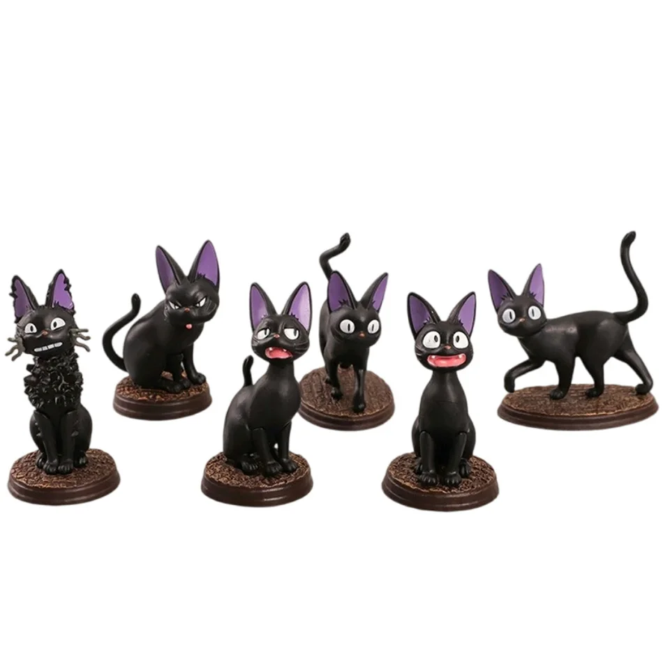 6pcs/set Cartoon Black Cat Jij - огляд і ціна Kids Toys Jiji
