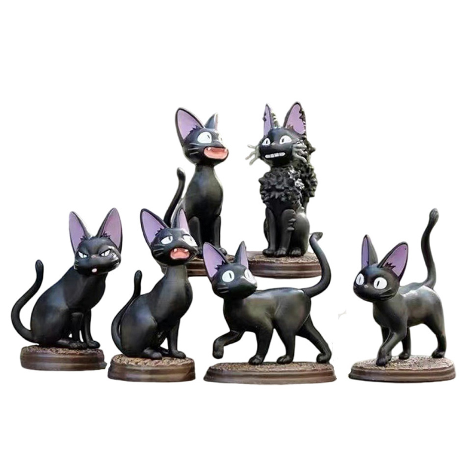 6pcs/set Cartoon Black Cat Jij - огляд і ціна Kids Toys Jiji