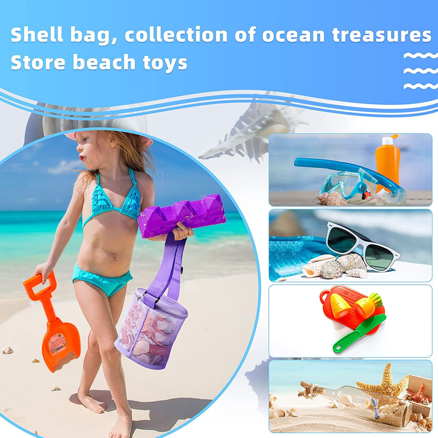 Colorful Beach Toys Mesh Beach - огляд і ціна Kids Zipper Toys