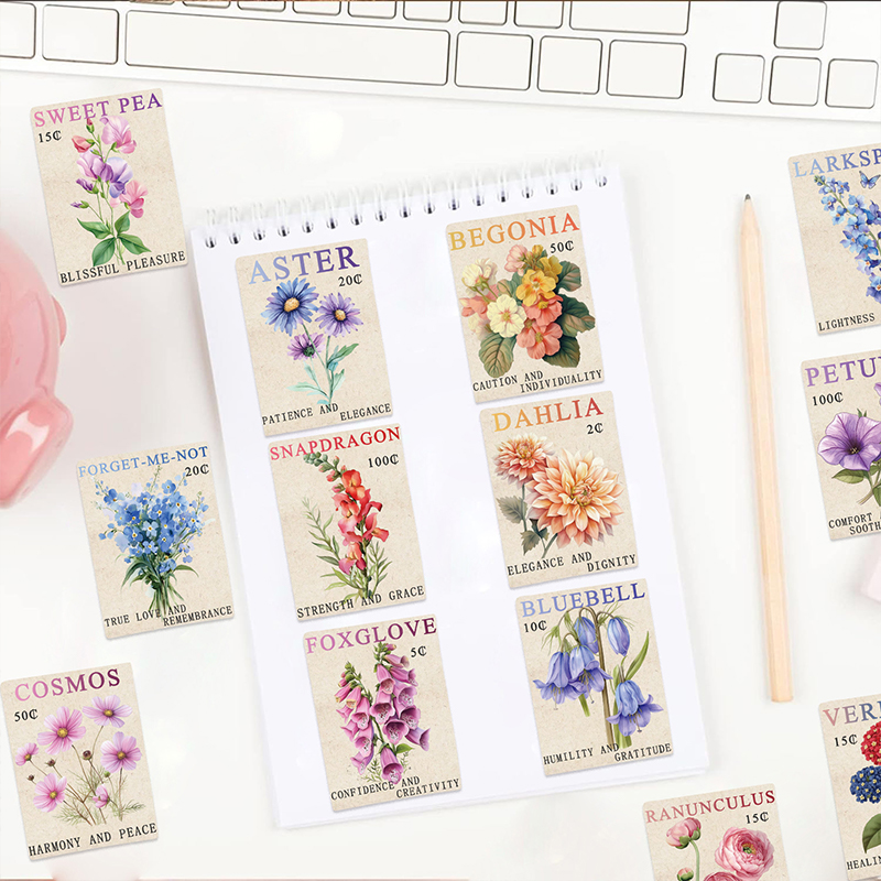 50PCS Vintage Flower Postage S - огляд і ціна Kids Toys Vintage