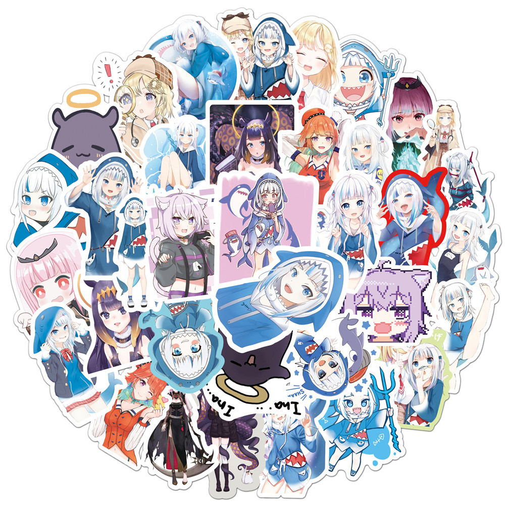 10/50PCS Gawr Gura Stickers Sh - огляд і ціна Kids Toys Cartoon Images