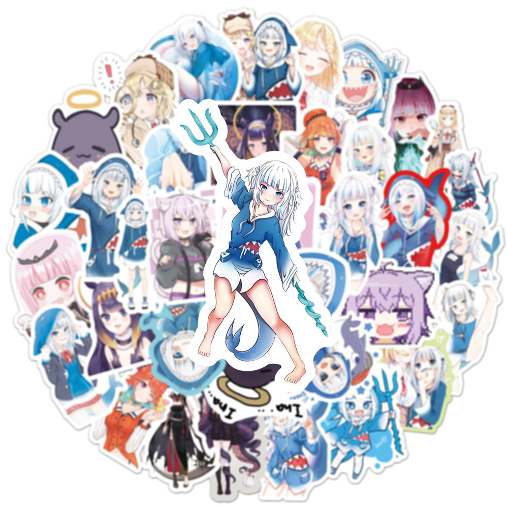 10/50PCS Gawr Gura Stickers Sh - огляд і ціна Kids Toys Cartoon Images