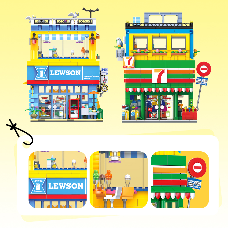 1263+PCS Street Scene Convenie - огляд і ціна Kids Toys Stores