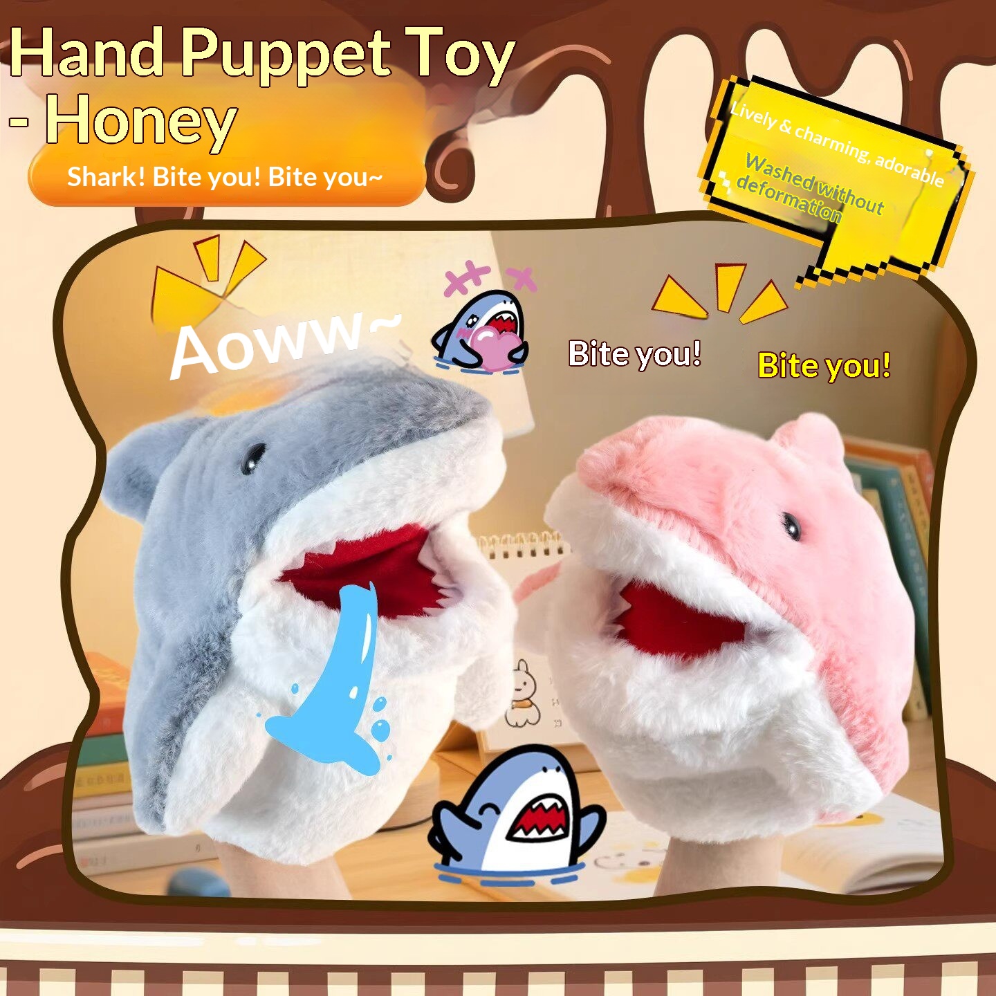 Shark Hand Puppet Plush Shark  - огляд і ціна Kids Toys Young