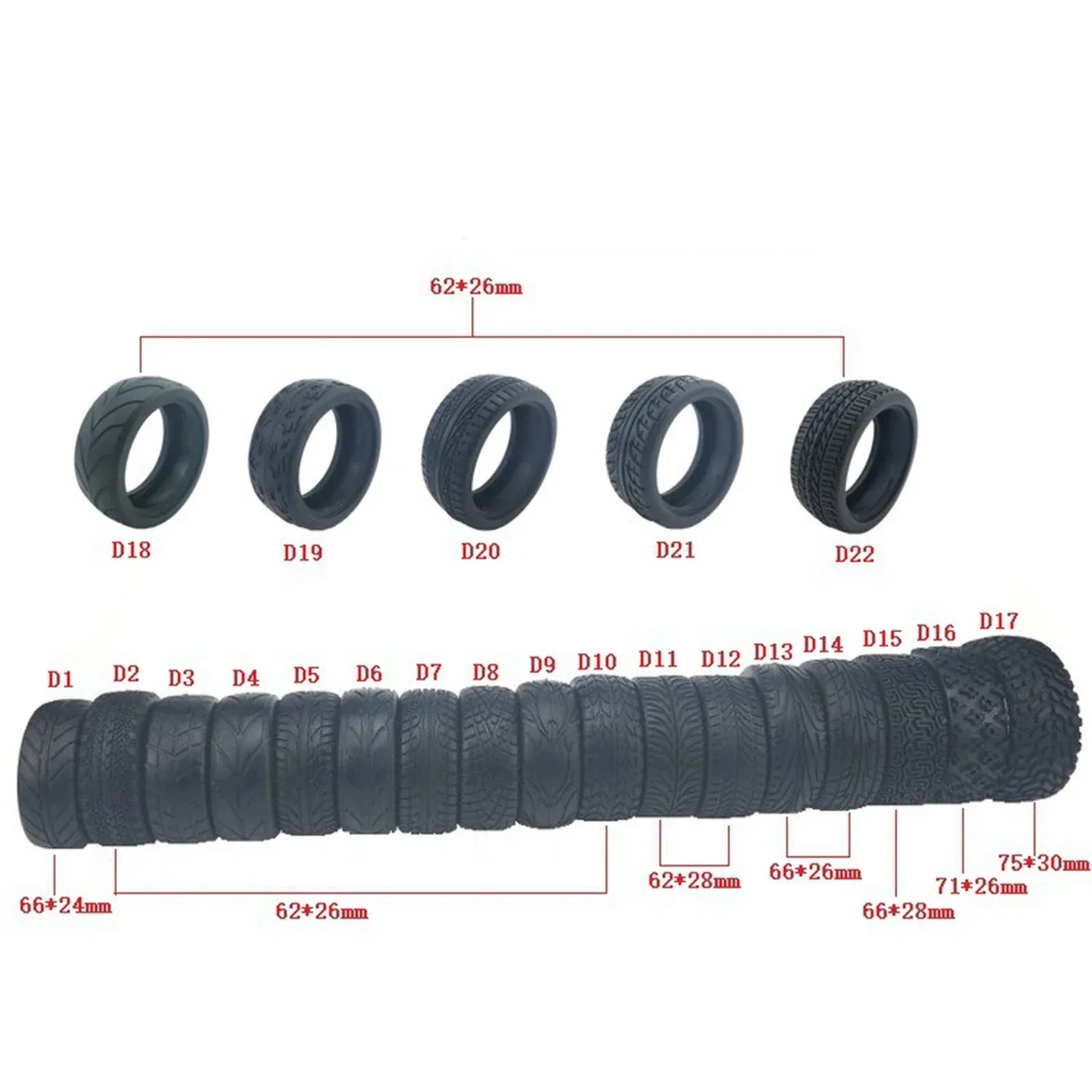 4Pcs High Grip Soft Tires for  - огляд і ціна Tamiya Model Rc Car