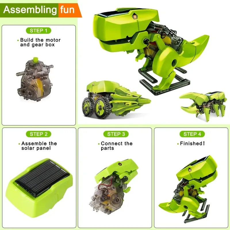 3-in-1 Solar Robot Kit, Dinosa - огляд і ціна Kids Toys Under $10